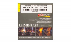 Полімерна фотохромна асферична лінза BIOMAX Ind. 1,61 MR-8 ?75 (0.0/-10.0)