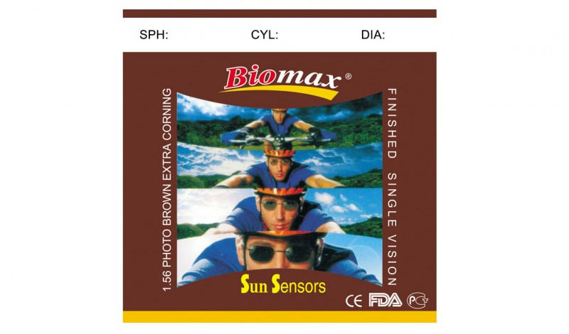 Полімерна фотохромна астигматична лінза BIOMAX HMC+EMI Ind. 1,56 (корич.) ?70-65 (SPH -4.5 -6.0 /  CYL -2.25 -4.0)