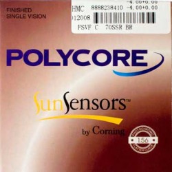 Полімерна фотохромна лінза POLYCORE (коричнева) Ind. 1,56 ?70-65 (±0.0 / ±6.0)