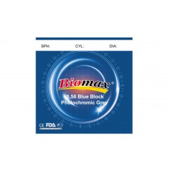 Полімер-фотохромна лінза BIOMAX BLUEBLOCK (сіра) Ind. 1,56 ?70 ?70 (-6,5 / -8,0)