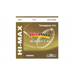Полімерна тонована лінза 70% BIOMAX HI-MAX (корич.) Ind. 1,56 ?80 (-0,0 / -6,0)