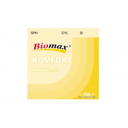 Полімерна лінза BIOMAX антифара з покриттям антитантибліку. Ind 1,56 ?70 (±0,0 / ±6,0)