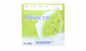 Полімерна лінза тонована 75% VISION HMC+EMI (сіра) Ind. 1,56 ?72 (0,0 / -6,0)