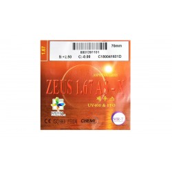 Полімерна лінза асферична ZEUS UV400I AS-X Ind. 1,67 ?65 (+11,0 / +16,0)